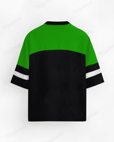 Big & Tall Men's Black And Green Colorblock Lion Print Mesh Jersey